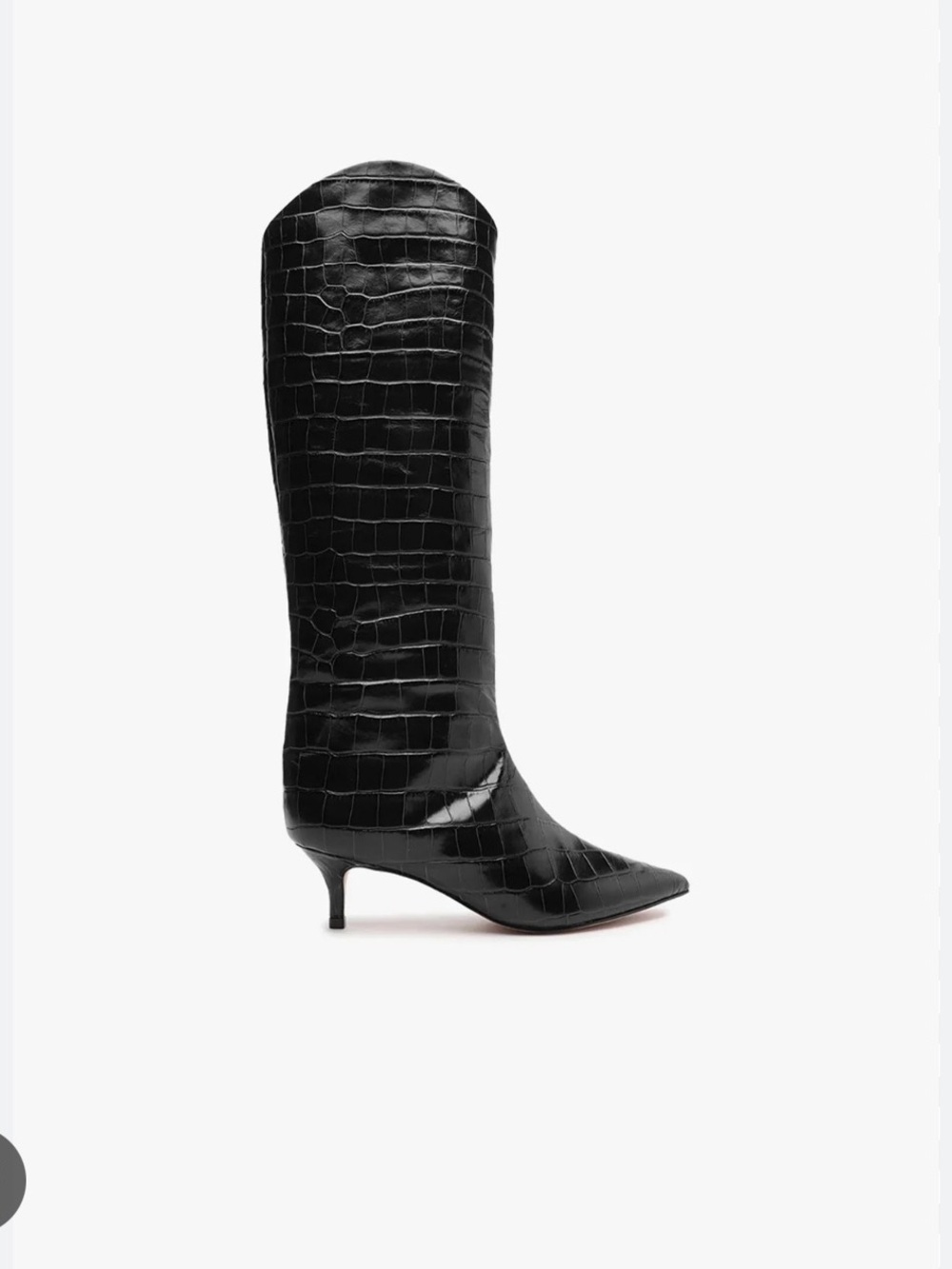 Schutz Maryana Lo Crocodile-Embossed Leather Boot